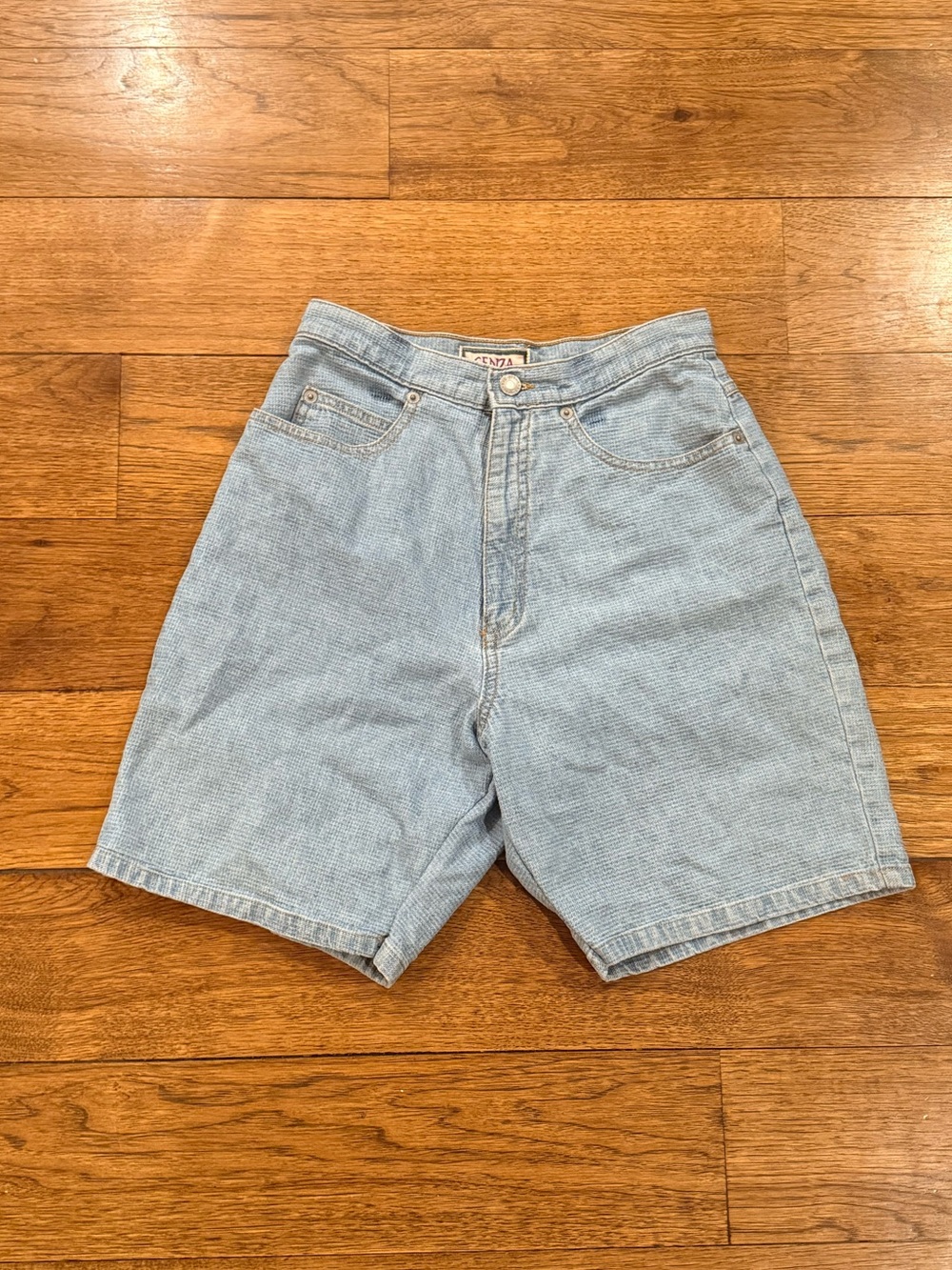 Vintage Cenza denim shorts from 1990s - belt loops have been removed